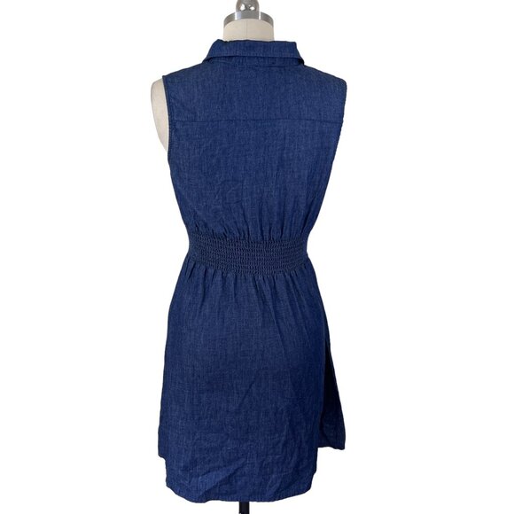 Love University Y2K Denim Dress Womens S/M Blue Sleeveless Western Boho Indie - Picture 4 of 10